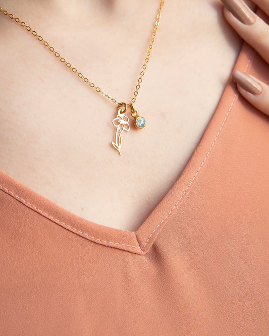 Flower Diamond Duo Necklace